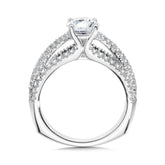 Four-Row Split Shank Diamond Engagement Ring
